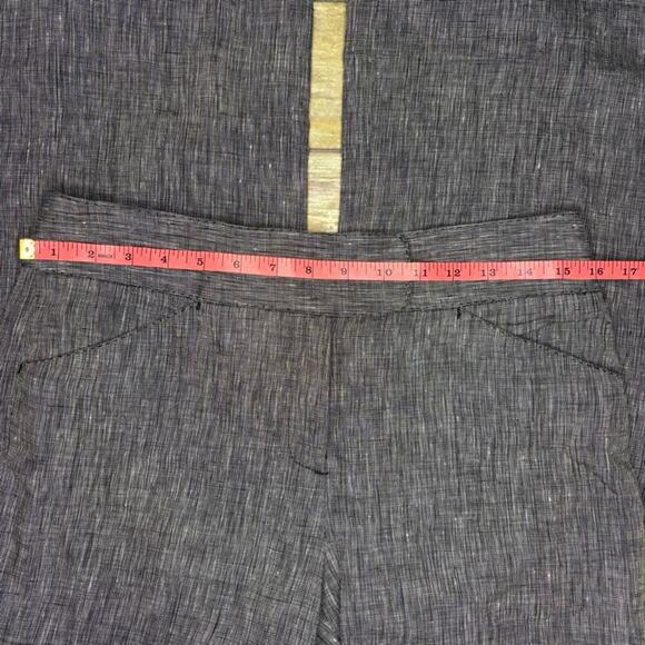 100% Linen Y2K Neutral Grey Woven Wide Leg Career Dress Pants Womens Sz 6 - Picture 3 of 8